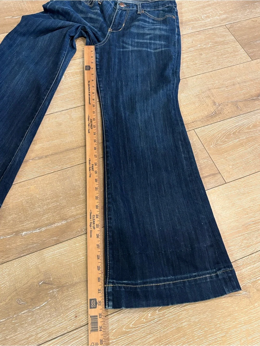 Seven7 Dark Wash Bootcut Flare Stretch Jeans Women’s Size 10 32” Inseam Mid Rise - Picture 5 of 9